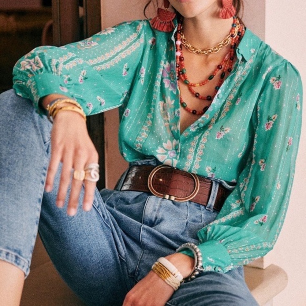 Sezane Tianna Shirt Bali Print